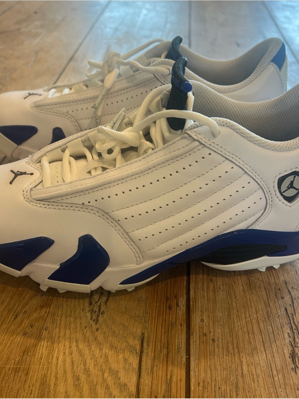Jordan Air Jordan 14 Golf Shoes Mens 7 White Blue Spikes HJ7710-101 Nike Golf